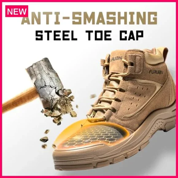 Steel Toe Work Boots Slip Resistant Puncture Proof Waterproof Safety Shoes